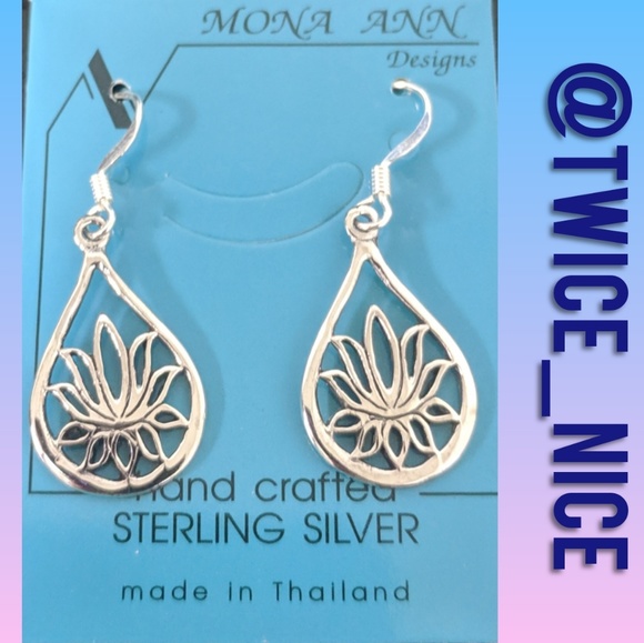 Mona Ann Designs Jewelry - Mona Ann Sterling Silver Lotus Dangling Earrings